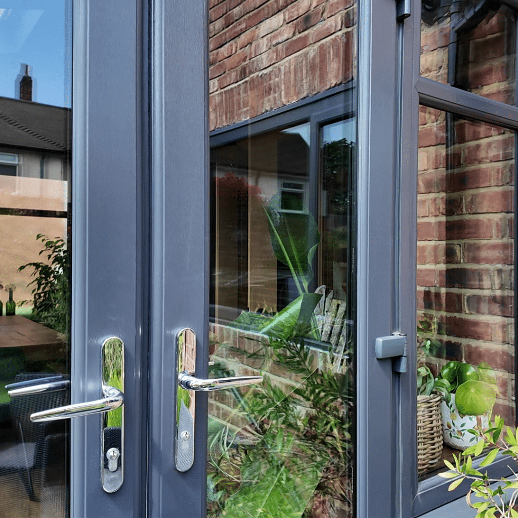 Black French doors